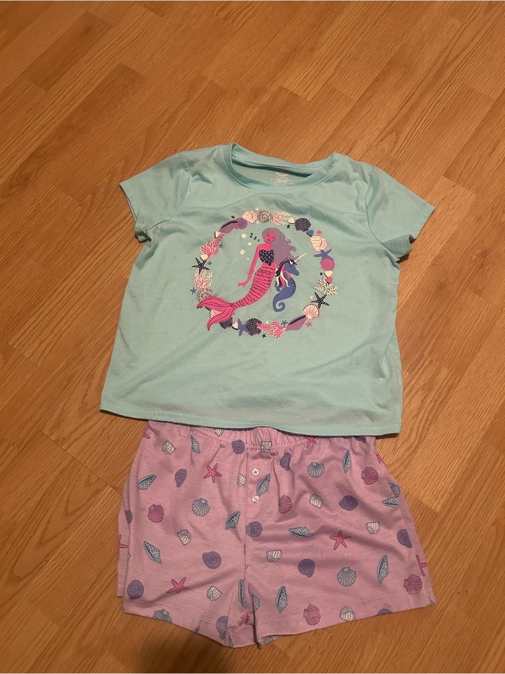 wonder nation Mint and Lavender Mermaid Pajama Set